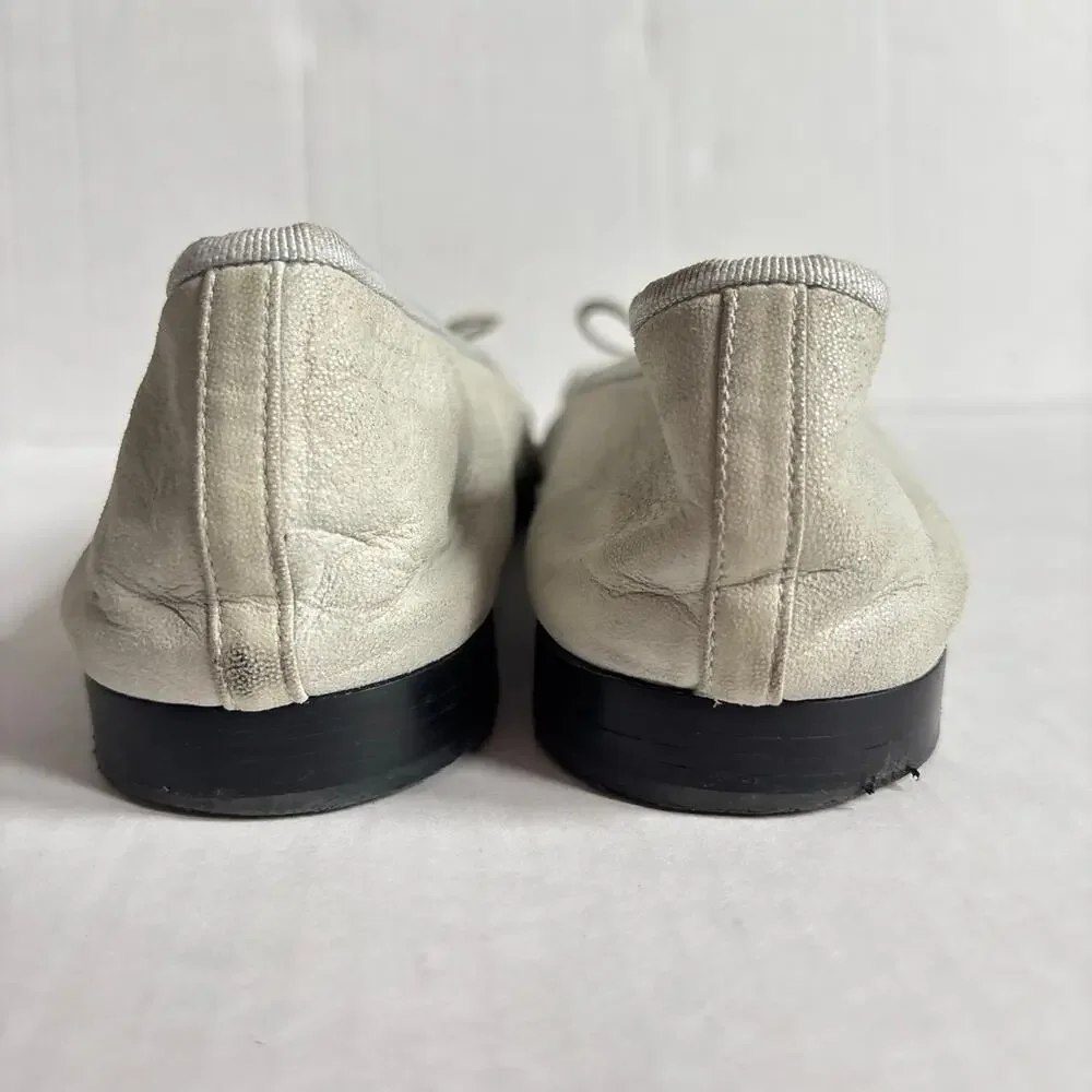 Chanel Cap Toe CC Logo Ballet Flats Gray Black Patent Leather Shoes Size EU 41 - Picture 12 of 16